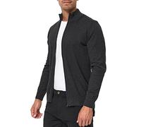 Indicode Herren Lau Strickjacke mit Stehkragen aus 80% Baumwolle | Cardigan für Männer Charcoal Mix S