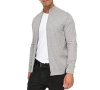 Indicode Herren Lau Strickjacke mit Stehkragen aus 80% Baumwolle | Cardigan für Männer Lt Grey Mix S