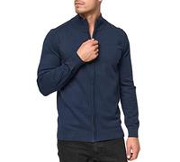 Indicode Herren Lau Strickjacke mit Stehkragen aus 80% Baumwolle | Cardigan für Männer Navy, XXL