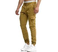 Indicode Herren Levy Cargohose aus Baumwolle mit 6 Taschen | Cargo Chino Hose Männer Amber XXL