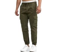 Indicode Herren Levy Cargohose aus Baumwolle mit 6 Taschen | Cargo Chino Hose Männer Army, S