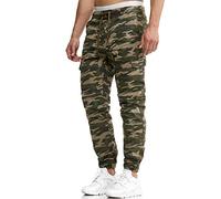 Indicode Herren Levy Cargohose aus Baumwolle mit 6 Taschen und Kordelzug