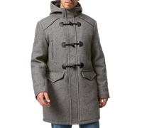 Indicode Herren Liam Dufflecoat | Wintermantel Wollmantel Herrenmantel Mantel für Männer Grey Mix, XL