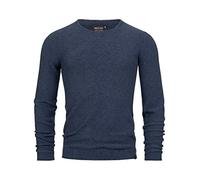 Indicode Herren Loakim Klassischer Strickpullover mit Rundhalsausschnitt | Pullover Herrenpullover Pulli meliert für Männer Navy, M