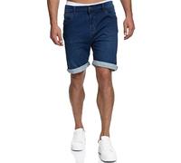 Indicode Herren Lonar leichte Jeans Shorts aus Baumwolle mit Taschen | Lässige Herrenshorts für Alltag und Büro mit praktischen Taschen, Jeansshorts, Bermudas, Sommerhose, kurze Hose für Männer