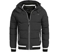 Indicode Herren Marlon Steppjacke in Daunenjacken-Optik | Winterjacke Übergangsjacke Schwarz, L