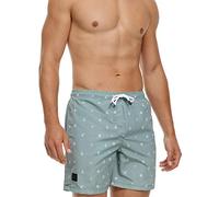 Indicode Herren Maya Badehose mit 3 Taschen und Tunnelzug | Badeshorts für Männer Meadow, XL