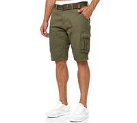 Indicode Herren Monroe Cargo Cargo-Shorts inkl. Gürtel | Bermuda Männer Sommerhose aus Baumwolle Army, 3XL