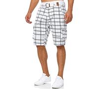 Indicode Herren Monroe Cargo Cargo-Shorts inkl. Gürtel | Bermuda Männer Sommerhose aus Baumwolle Optical Check, 3XL