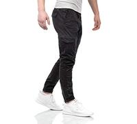Indicode Herren Outdoor Cargohose Cargo Hose Stoff lang viele Taschen B698 [B698-Levi-Schwarz-Gr.L]