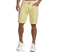 Indicode Herren Page Jeans Shorts mit 5 Taschen | Herrenshorts Used Look für Männer Pale Banana, XL