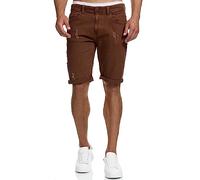 Indicode Herren Page Jeans Shorts mit 5 Taschen | Herrenshorts Used Look für Männer Rootbeer, XXL