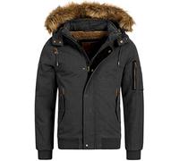Indicode Herren Pennington Winterjacke aus Baumwolle | Winterparka Herrenjacke Parka Dk Grey M