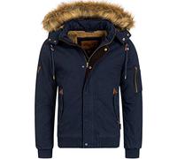 Indicode Herren Pennington Winterjacke aus Baumwolle | Winterparka Herrenjacke Parka Navy M