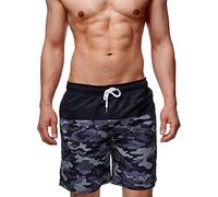 Indicode Herren Pruitt Badehose mit 3 Taschen und Tunnelzug | Badeshorts für Männer Dired Camouflage, XL
