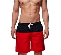 Indicode Herren Pruitt Badehose mit 3 Taschen und Tunnelzug | Badeshorts für Männer Goji Berry, S