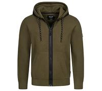 Indicode Herren Reilly Sweatjacke mit Reißverschluss und Kapuze | Hooded Jacket für Männer Army, M