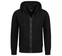 Indicode Herren Reilly Sweatjacke mit Reißverschluss und Kapuze | Hooded Jacket für Männer Black, S