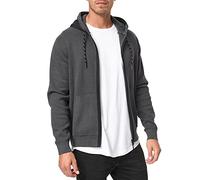 Indicode Herren Reilly Sweatjacke mit Reißverschluss und Kapuze | Hooded Jacket für Männer Dk Grey, XXL