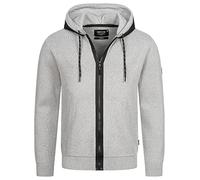 Indicode Herren Reilly Sweatjacke mit Reißverschluss und Kapuze | Hooded Jacket für Männer Lt Grey Mix, S