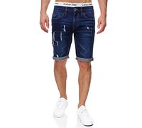 Indicode Herren Roberts Jeans Shorts mit 5 Taschen | Herrenshorts Used Look für Männer Blue, XL