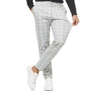Indicode Herren Rodekro Performance Pants | Chinohose Herrenhose Super Stretch Stoffhose Bequeme Business Hose für Männer Grey Check, 36/30