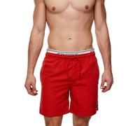 Indicode Herren Solomon Badehose mit 3 Taschen und Tunnelzug | Badeshorts für Männer Goji Berry M
