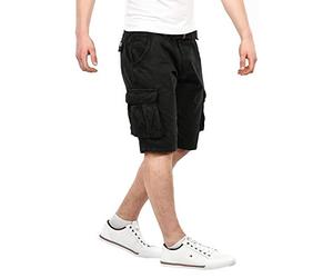 Indicode Herren Sommer Bermuda Shorts Kurze Hose Sommerhose Short B699 [B699-Monroe-Schwarz-Gr.XL]
