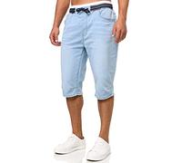 Indicode Herren Vasile Jeans Shorts mit 5 Taschen | Herrenshorts Used Look für Männer Dim Blue, S