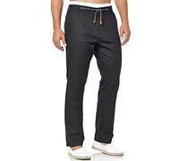 Indicode Herren Veneto Stoffhose aus Leinen & Baumwolle | Leinenhose Freizeithose Männer Black, S