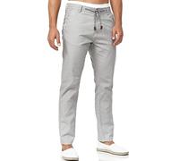 Indicode Herren Veneto Stoffhose aus Leinen & Baumwolle | Leinenhose Freizeithose Männer Lt Grey XL
