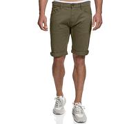 Indicode Herren Villeurbanne Jeans Shorts mit 5 Taschen | Herrenshorts Used Look für Männer Army, L