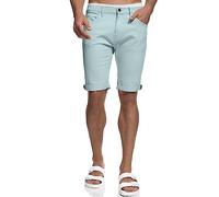 Indicode Herren Villeurbanne Jeans Shorts mit 5 Taschen | Herrenshorts Used Look für Männer Celestial Blue, L