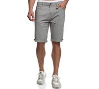Indicode Herren Villeurbanne Jeans Shorts mit 5 Taschen | Herrenshorts Used Look für Männer Lt Grey, L