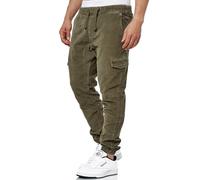 Indicode Herren Walker Cargohose (Cord-Stretch) | Cargo Hose Cordhose Kord Baumwollhose Army, L