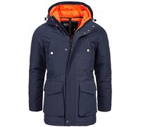 Indicode Herren Waters Herrenmantel mit verdeckter Knopfleiste | Wintermantel für Männer Navy, XL