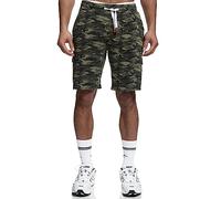 Indicode Herren White Rock Sweatshorts mit 5 Taschen aus 100% Baumwolle | Cargoshorts für Männer Army, L