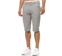 Indicode Herren Whitney Chino Shorts mit 4 Taschen aus Baumwolle | Bermuda Sommershorts für Männer Dk Grey, S