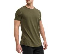 Indicode Herren Willbur Tee T-Shirt mit Rundhals-Ausschnitt | Herrenshirt Sommershirt Army L