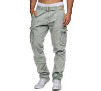 Indicode Cargohose Herren hellgrau, S