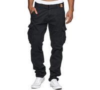 Indicode Herren William Cargohose aus Baumwolle m. 7 Taschen inkl. Gürtel | Outdoorhose Navy, XXL