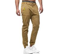 Indicode Herren Zannes Stoffhose mit 5 Taschen | Stretch Hose Herrenhose für Männer Amber L