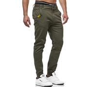 Indicode Herren Zannes Stoffhose mit 5 Taschen | Stretch Hose Herrenhose für Männer Army M