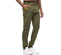 Indicode Herren Zannes Stoffhose mit 5 Taschen | Stretch Hose Herrenhose für Männer Dark Olive, M