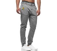 Indicode Herren Zannes Stoffhose mit 5 Taschen | Stretch Hose Herrenhose für Männer Lt Grey, M