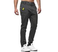 Indicode Herren Zannes Stoffhose mit 5 Taschen | Stretch Hose Herrenhose für Männer Raven XL