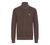 Indicode IDAndy Herren Strickjacke Cardigan Grobstrick Pullover mit Stehkragen Reißverschluss Baumwollmischung Regular fit, Größe:L, Farbe:Dark Brown (020)