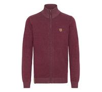 Indicode IDAndy Herren Strickjacke Cardigan Grobstrick Pullover mit Stehkragen Reißverschluss Baumwollmischung Regular fit, Größe:L, Farbe:Wine (227)