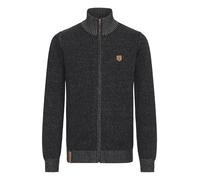 Indicode IDAndy Herren Strickjacke Cardigan Grobstrick Pullover mit Stehkragen Reißverschluss Baumwollmischung Regular fit, Größe:S, Farbe:Black (999)