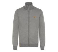 Indicode IDAndy Herren Strickjacke Cardigan Grobstrick Pullover mit Stehkragen Reißverschluss Baumwollmischung Regular fit, Größe:XL, Farbe:Grey Mix (914)